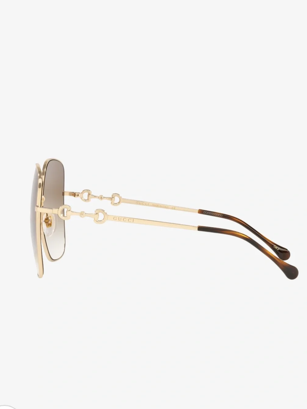 Gucci GG0879S Gold Frame Gradient Brown Square Women's Sunglasses